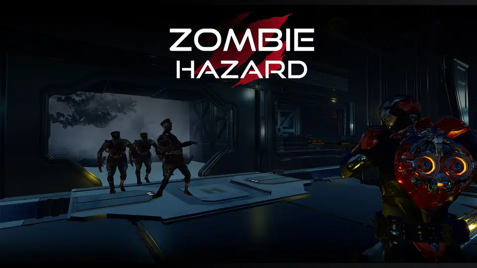 Zombie Hazard key art: soldiers in a dark, flooded lab